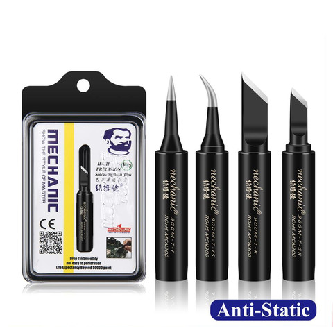 MECHANIC Original 4pcs 900M-T Anti-Static Pure Copper Electric Soldering Iron Tip Welding Tip BGA Solder Repair Station Tool Kit ► Photo 1/6