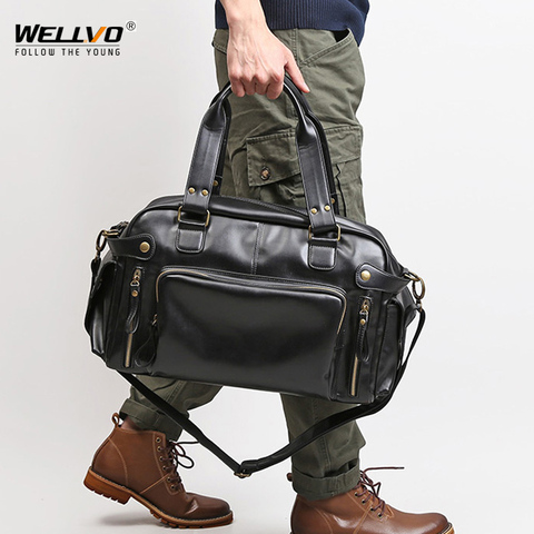 VIP Men's Soft Leather Briefcase For Laptop Tote Bags Business Shoulder Messenger Handbag Leisure Large Travel Bags Black XA158C ► Photo 1/6