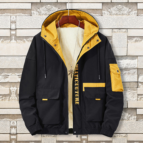 Plus Size 6XL, 7XL, 8XL Winter Jacket Men Fleece Hooded Fashion Air Force Jacket Men's Hip Hop Outerwear  Casual Windbreake Man ► Photo 1/6