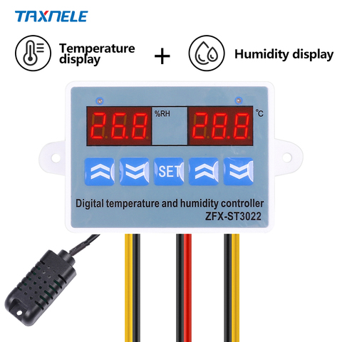 XH-M452 Digital Thermostat Humidity Controller STC-3028 Egg Incubator Temperature Thermometer 10A  Hygrometer Control 12V 220VAC ► Photo 1/6