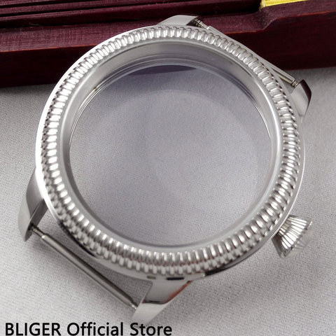 Classic 44MM Polished Stainless Steel Watch Case With Bezel Fit For ETA 6497 6498 Hand Winding Movement ► Photo 1/1