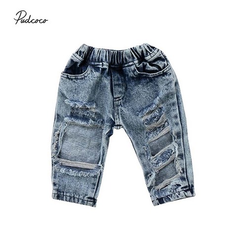 Newborn Baby Girl Casual Bottoms Ripped Hole Denim Pants Leggingd Trousers Jeans 6M-5T ► Photo 1/6