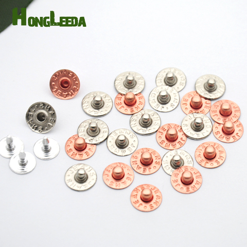 400sets/pack 9.5mm brass garment jeans buttons rivets stud rivets alum nail nickle/copper for jeans pocket ZD-023 ► Photo 1/5