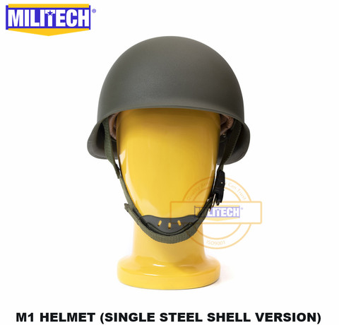 MILITECH USA M1 Steel Helmet Replica Helmet WW2 American M1 Steel Helmet World War 2 Collection Motorcycle Safety Helmet Repro ► Photo 1/6