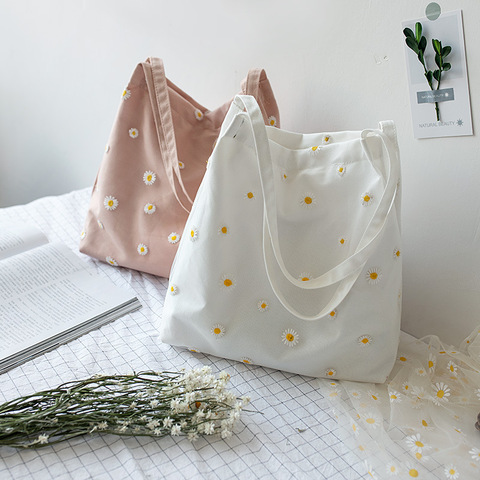 Canvas Shoulder Purse Handbag Shopping Bags for Women2022 Shopper Daily Female Environmental Storage Reusable Foldable Totes Sac ► Photo 1/6