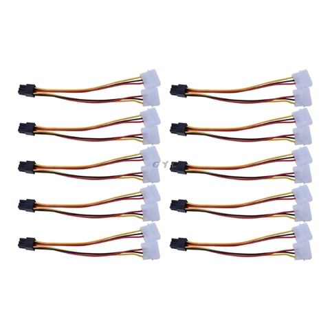 10PCS Molex 4 Pin to PCI-E PCI Expess 6 Pin Power Converter Adapter Cable Connector Power Supply ► Photo 1/6