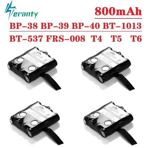 2/4/5Pcs/Set 4.8V 800MAH NI-MH Battery For Uniden BP-38 BP-39 BP-40 BT-1013 BT-537 For MOTOROLA TLKR T4 T5 T6 T7 T8 Series Model ► Photo 1/4