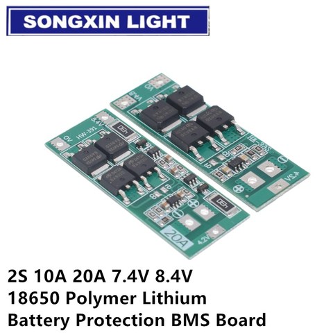 2S 10A 20A 7.4V 8.4V 18650 Polymer Lithium Battery Protection BMS Board Standard Balance Module Diy Electronic ► Photo 1/3