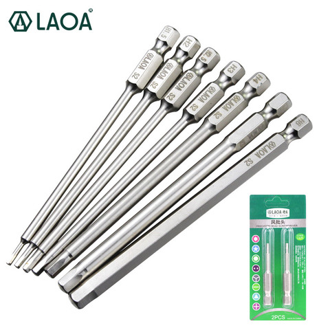 LAOA Hex Bit 2PCS Electric Screwdriver Bit S2 Alloy Steel Pneumatic Magnetic Bits Hand Drill Bits ► Photo 1/6