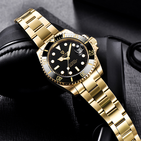 40mm New PAGANI DESIGN Men's Mechanical Watch Sapphire Stainless Steel Gold Case Waterproof Business Watch Men Relogio Masculino ► Photo 1/6