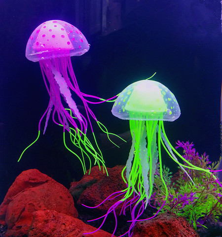 1Pcs Artificial Glowing Moon Jellyfish Fish Tank Underwater Ornaments Decoration Aquatic Pet Supplies Home Accessories ► Photo 1/6