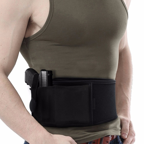 Right/Left Hand 2 in 1 Combo Tactical Abdominal Band Belly Pistol Holster for Glock 17 19 22 Series and Most Pistol Handguns ► Photo 1/6