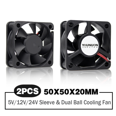 2 Pieces 50mm 5cm 50x50x20mm DC Brushless Fan 5V/12V/24 Cooling Cooler Fan for PC Laptop Computer Case Cooling Fan Axial Fans ► Photo 1/2