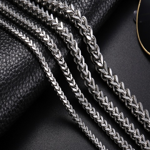 2.5/3/4/6/8MM Link Necklace 304 Stainless SteelMen Colar Masculino Cuba Male Long Curb Double Chain Necklaces ► Photo 1/1