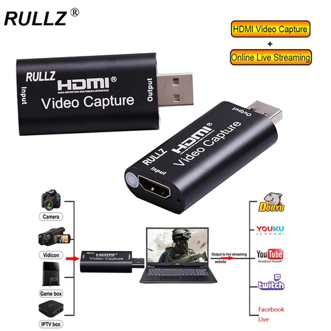 Rullz 4K USB 2.0 3.0 HDMI Video Capture Card Phone Game Webcast Course Study Video Recording Board 1080P 60FPS PC Live Streaming ► Photo 1/6