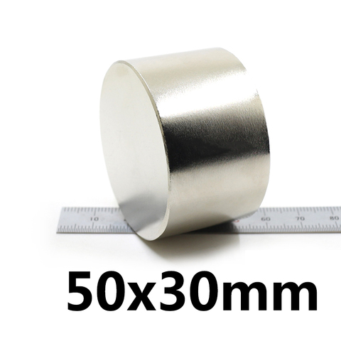 1/2PCS 50x30mm Strong Cylinder Rare Earth Magnet N35 50mmx30mm Round Neodymium Magnets NdFeB 50x30 mm Big Disc Magnet 50*30 mm ► Photo 1/4