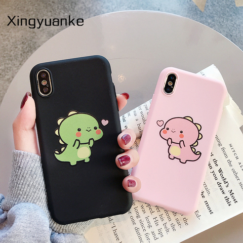 Silicone Case For Xiaomi Redmi Note 9S 10X 4 4X 5 6 7 8 8T 9 Pro Max 3S 4A 6A S2 7A 8A 9A 9C Case Cute Cartoon Dinosaur Cover ► Photo 1/6