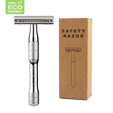 HAWARD Silver Double Edge Safety Razor For Men Classic Manual Metal Razor 20 Shaving Blades Women Eco Friendly Shaving Razor ► Photo 1/6