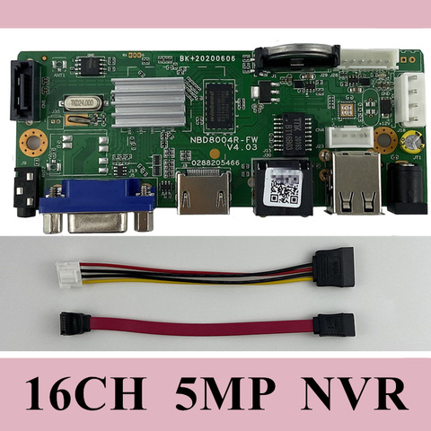 16CH*5MP H265/H264 NVR Network Digital Video Recorder 1 SATA Cable Motion Detection ONVIF P2P CMS XMEYE Security ► Photo 1/6