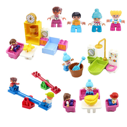 Funny DIY Building Blocks Bedroom Bathroom Living Room Series Girls Favorite Role Play Toys Compatible Parts ► Photo 1/6