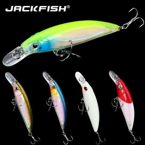 JACKFISH Minnow Fishing Lure 11cm 14g Floating Artificial Hard Bait Bass Wobblers Lures Crankbait Pike Treble Hooks tackle ► Photo 1/6