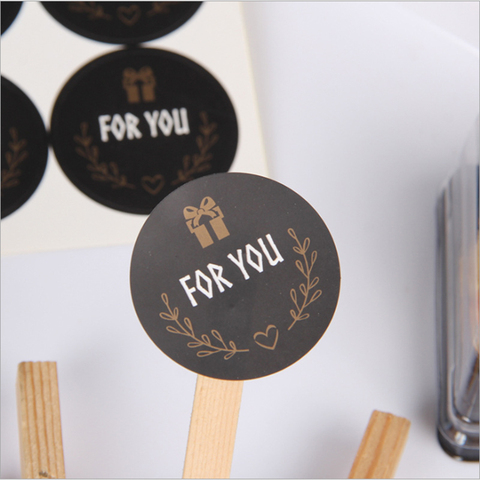 120pcs/Lot Cute For you Seal Sticker Round Black Seal Sticker Mutifunction DIY Decorative Gifts Package Labels for Baking ► Photo 1/6