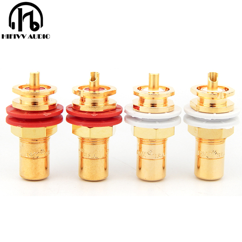 100% new Original hifi Amplifier RCA connector cmc 816u RCA audio copper gold-plated plug cmc816 RCA socket ► Photo 1/6