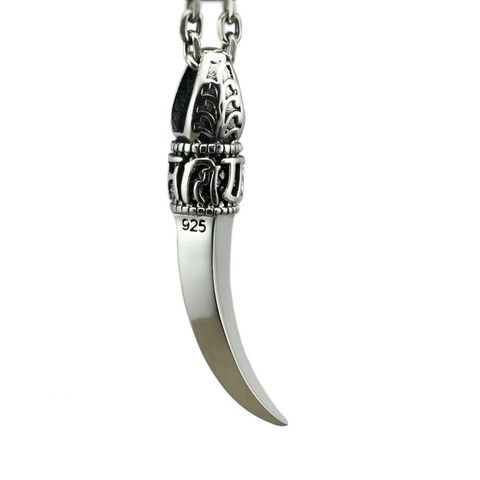 Pure Silver Thai Silver Spike 925 Silver Pendant For Men Male Vintage Body S925 Jewelry  (HY) ► Photo 1/6