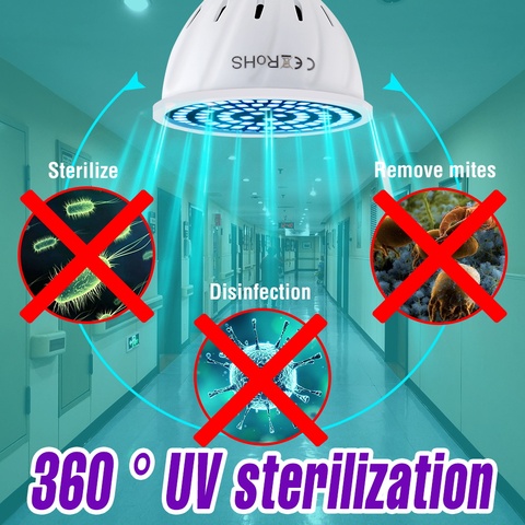 E27 UV Bactericidal lamp led 220V E14 UVC Germicidal Light Led GU10 Disinfection Kill Germs Mite Light Bulb LED Ozone Lampada ► Photo 1/6