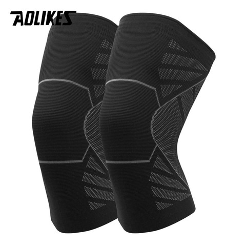 AOLIKES 1 Pair Nylon Elastic Sports Knee Pads Breathable Support Knee Brace Running Fitness Hiking Cycling Knee Protector ► Photo 1/6