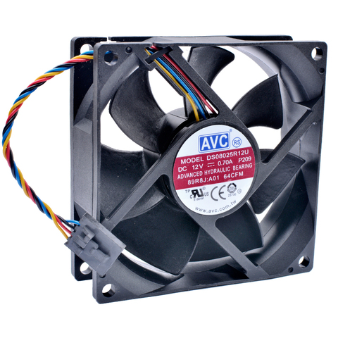 DS08025R12U 89R8J-A01 8cm 80x80x25mm 80mm fan 8025 12V 0.70A 4-line chassis server cooling fan ► Photo 1/3