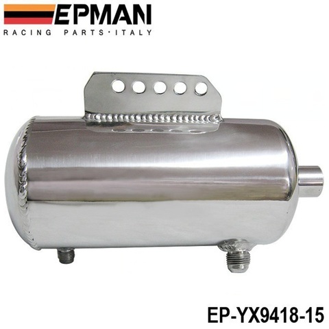 Universal Polished Alloy Aluminum 1.5L Fuel Surge Tank AN fittings mirror polished EP-YX9418-15 ► Photo 1/3