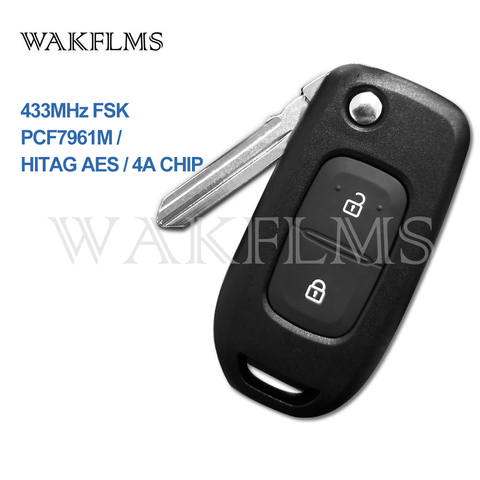 Newest Car Key For Renault Dacia Logan 2 Logan II 2022 433MHz PCF7961M 4A Chip Flip Remote Key Fob ► Photo 1/2