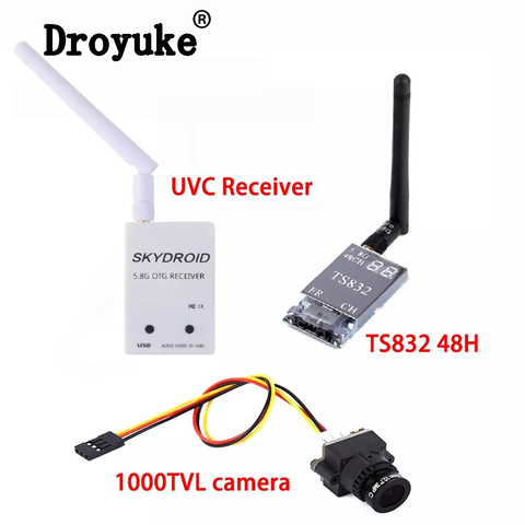 Droyuke 5.8G FPV Receiver UVC Video Downlink OTG VR Android Phone TS832 5.8G 48CH 600mW Wireless AV Transmitter 1000TV camera ► Photo 1/6