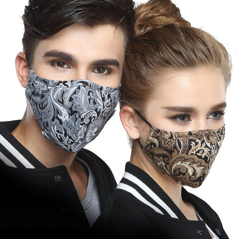 Wecan Kpop Cotton Black Mask Mouth Face Mask Anti PM2.5 dust Mask with 2pcs Activated Carbon Filter korean Mask Fabric Face Mask ► Photo 1/6