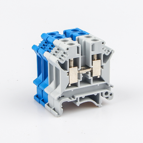 Din Rail Terminal Block 10Pcs UK-6N Universal Class Connector Screw Connection Terminal Strip Block UK6N Wire Conductor ► Photo 1/6