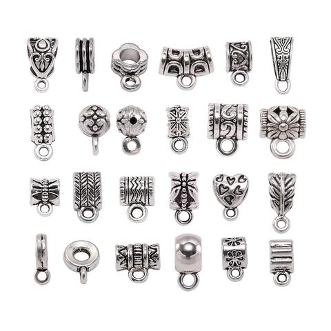 20pcs/lot Pendant Clasps Hook Clips Bails Connectors necklace pendants Bail Bead For DIY Jewelry Making Findings supplies ► Photo 1/6