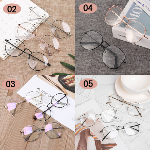 Unisex Vintage Anti Blue Light Glasses Frames Octagon Lens Myopia Optical Mirror Simple Alloy Anti UV Clear Eyewear Frames ► Photo 1/5