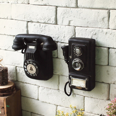 Loft American vintage wall hanging telephone model, living room decoration, creative coffee bar decorations  home decor ► Photo 1/6