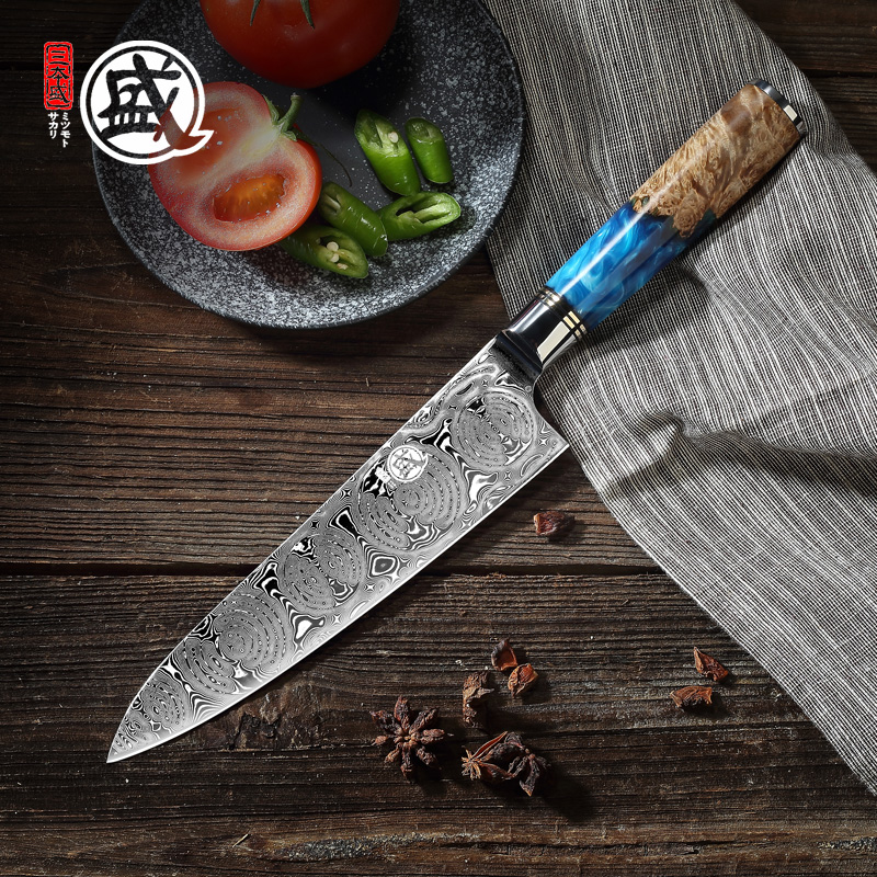 MITSUMOTO SAKARI 7''inch Japanese Aichi Aus10 Damascus Steel handcrafted  Chef Knife durable wood Handle Wooden gift BOX - Price history & Review, AliExpress Seller - Shop5539001 Store