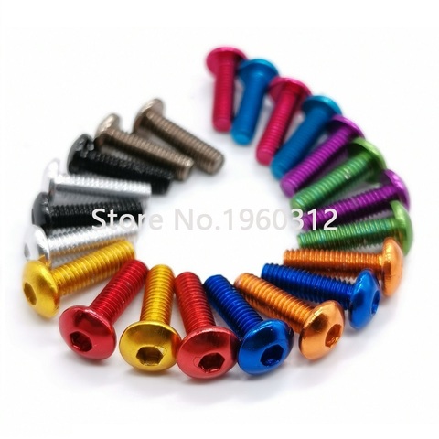 10pcs Aluminum screw ISO7380 M3/M4*5/6/8/10/12/14/16 Aluminum hex socket button head screw ► Photo 1/3