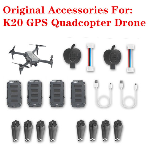 K20 GPS Drone original Accessories 11.1v 1800 mAh Battery Propeller Blade USB Charging Line Accessories For K20 Quadcopter Drone ► Photo 1/6