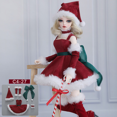 Shin 1/4 BJD Clothes LDS Cai Girl Clothes Big Chest  BJD Dress Doll Accessories for Female Body MSD Size Doll Xmas Outfit ► Photo 1/6