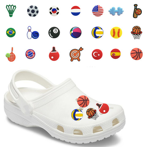 1PCS Sports PVC Shoe Charms Shoe Buckles Shoes Accessories Ornaments Fit For Croc JIBZ Party Gift ► Photo 1/6