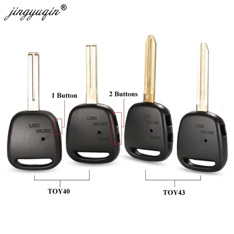 jingyuqin 1/2 Side Button Remote Key Shell For TOYOTA Carina Estima Harrier Previa Corolla Celica Key Case TOY43/Toy40 Blade ► Photo 1/5