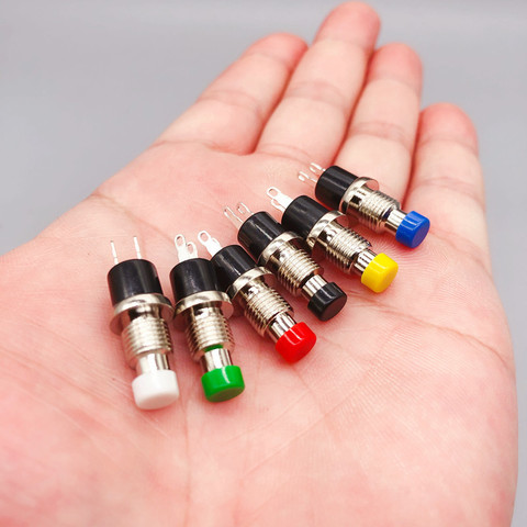 6pcs PBS-110 7MM Momentary Push button Switch Press the reset switch Momentary On Off Push Button Micro SwitchNormally Open NO ► Photo 1/6