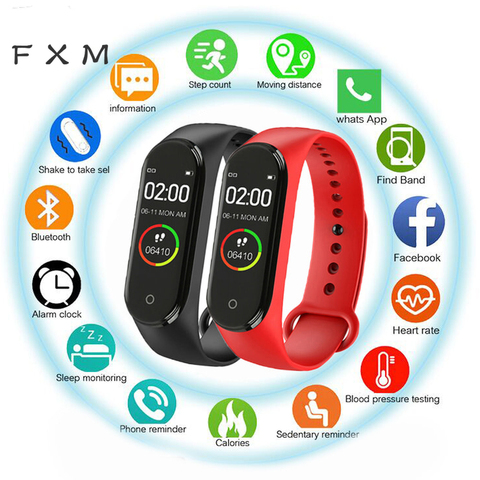 Hot New M4 Smart Sports Blood Pressure Heart Rate Monitor With Watch Men And Women Monitor Multi-Function Waterproof Bracelet ► Photo 1/6