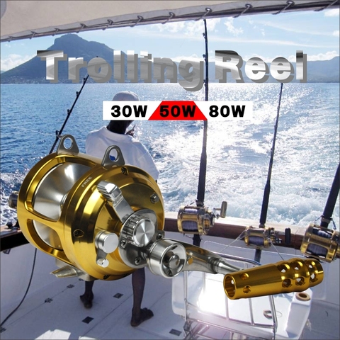 Fishing Trolling Saltwater Metal Reel Spinning Baitcasting Drum Wheel Jigging Casting  Right Handle Aluminum Reel ► Photo 1/1