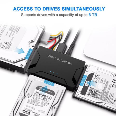 5GBPS High Speed Universal Converter USB3.0 to SATA/IDE 2.5in 3.5in External Hard Disk Case Box Adapter Cable for PC Laptop ► Photo 1/6