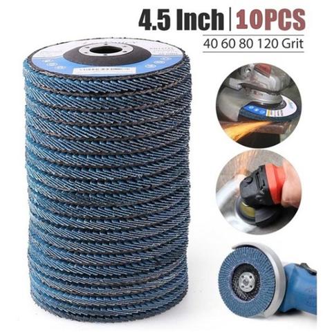 10PCS Professional Flap Discs 115mm 4.5 Inch Sanding Discs 40/60/80/120 Grit Grinding Wheels Blades For Angle Grinder ► Photo 1/6